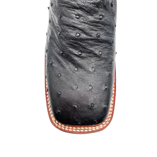 Bota Country Texana Masculina Jacomo- Avestruz Cheia Preto - Image 3