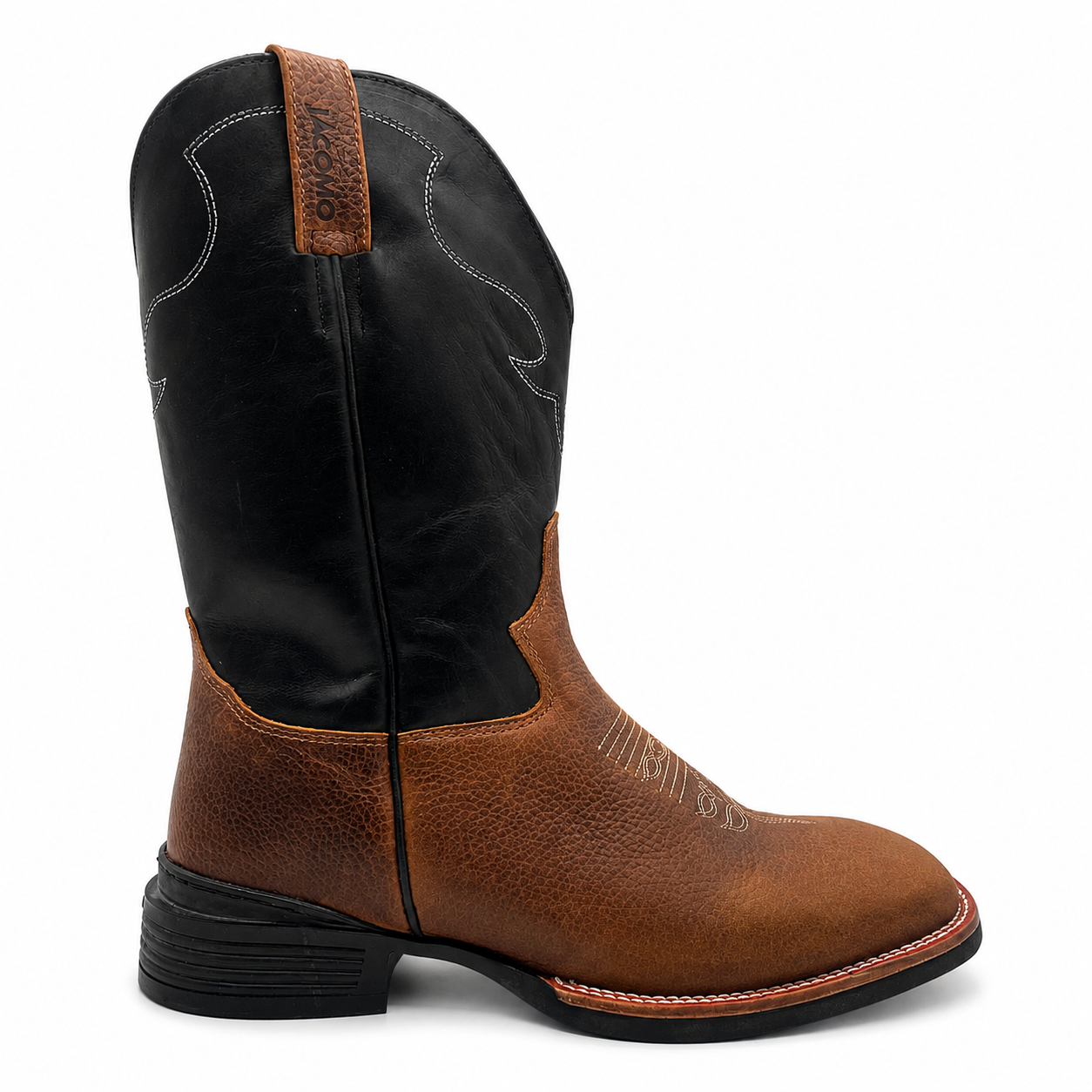 Bota Texana Masculina Jácomo 2981/MQV Relax Oil Café e Fóssil Oil Preto - Imagem 2