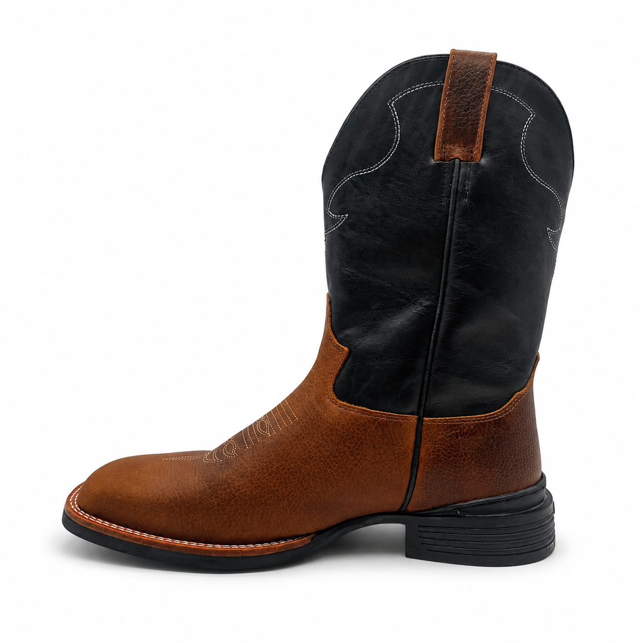 Bota Texana Masculina Jácomo 2981/MQV Relax Oil Café e Fóssil Oil Preto - Imagem 4