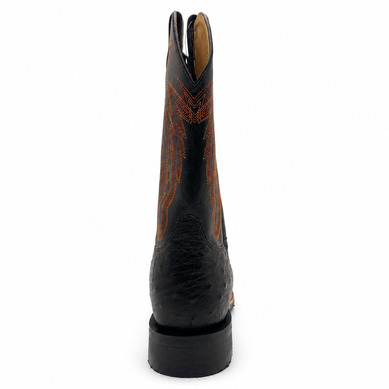 Bota Texana Masculina Jácomo 40022/DRBP Avestruz Cheio Preto e Fóssil Oil Preto - Imagem 3